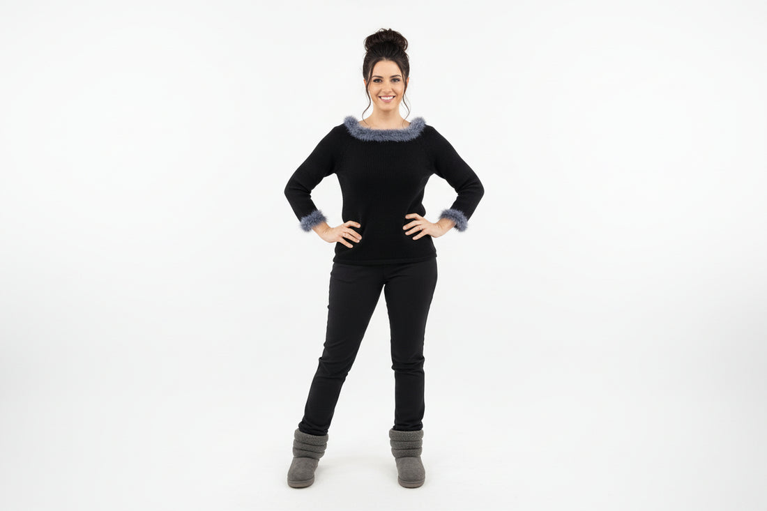 Fur Trim Sweater — Studio