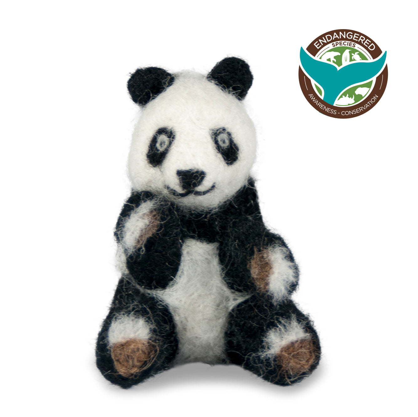 Panda Bear: Wildlife Felted Alpaca Sculpture