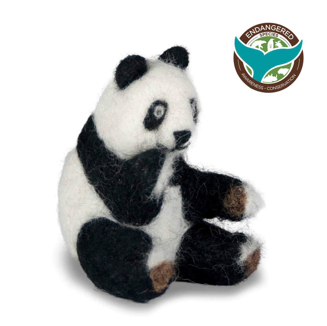 Panda Bear: Wildlife Felted Alpaca Sculpture