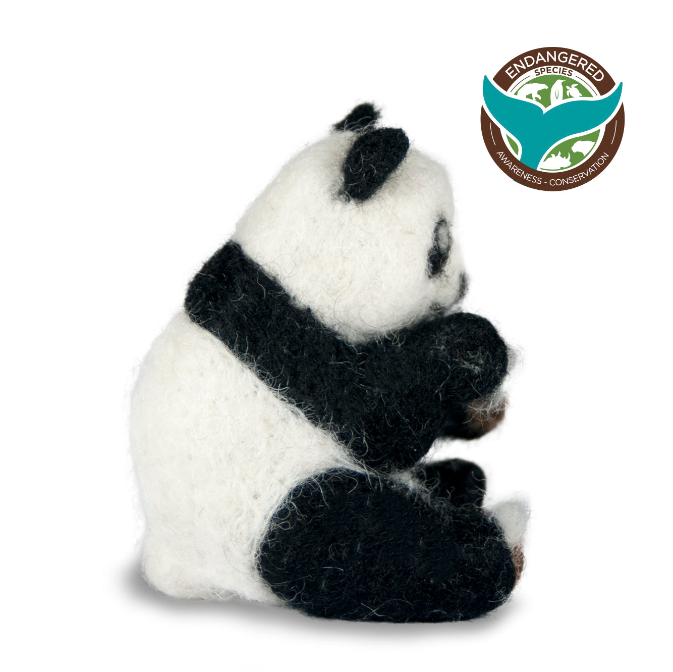 Panda Bear: Wildlife Felted Alpaca Sculpture