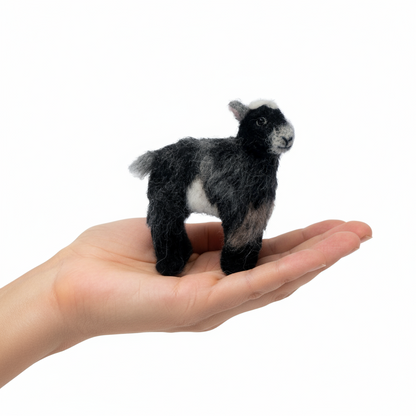 Handmade needle-felted alpaca Pygmy Goat by Lanart