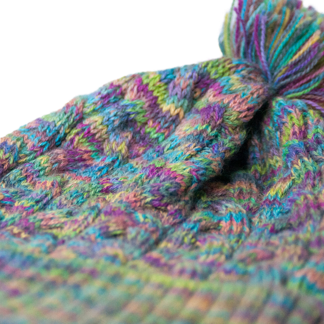 Rainbow Pompom Beanie