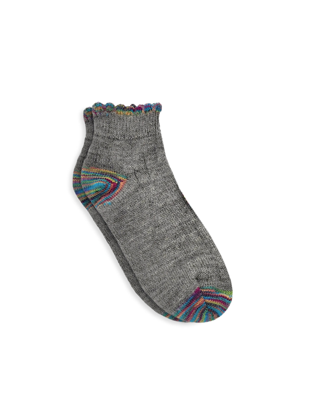 Retro Ribbed Bobby Socks-Silver