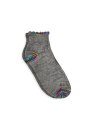 Retro Ribbed Bobby Socks-Silver