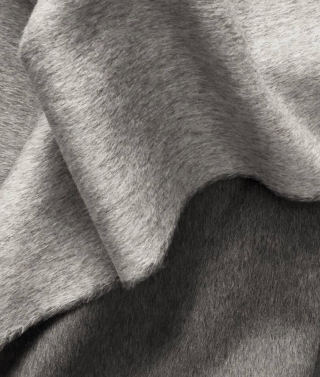 Reversible Alpaca Wool Fabric Charcoal/Gray