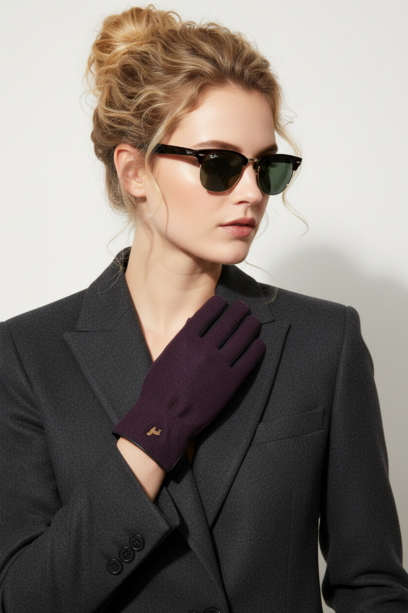 Felted Dress Gloves - Eggplant