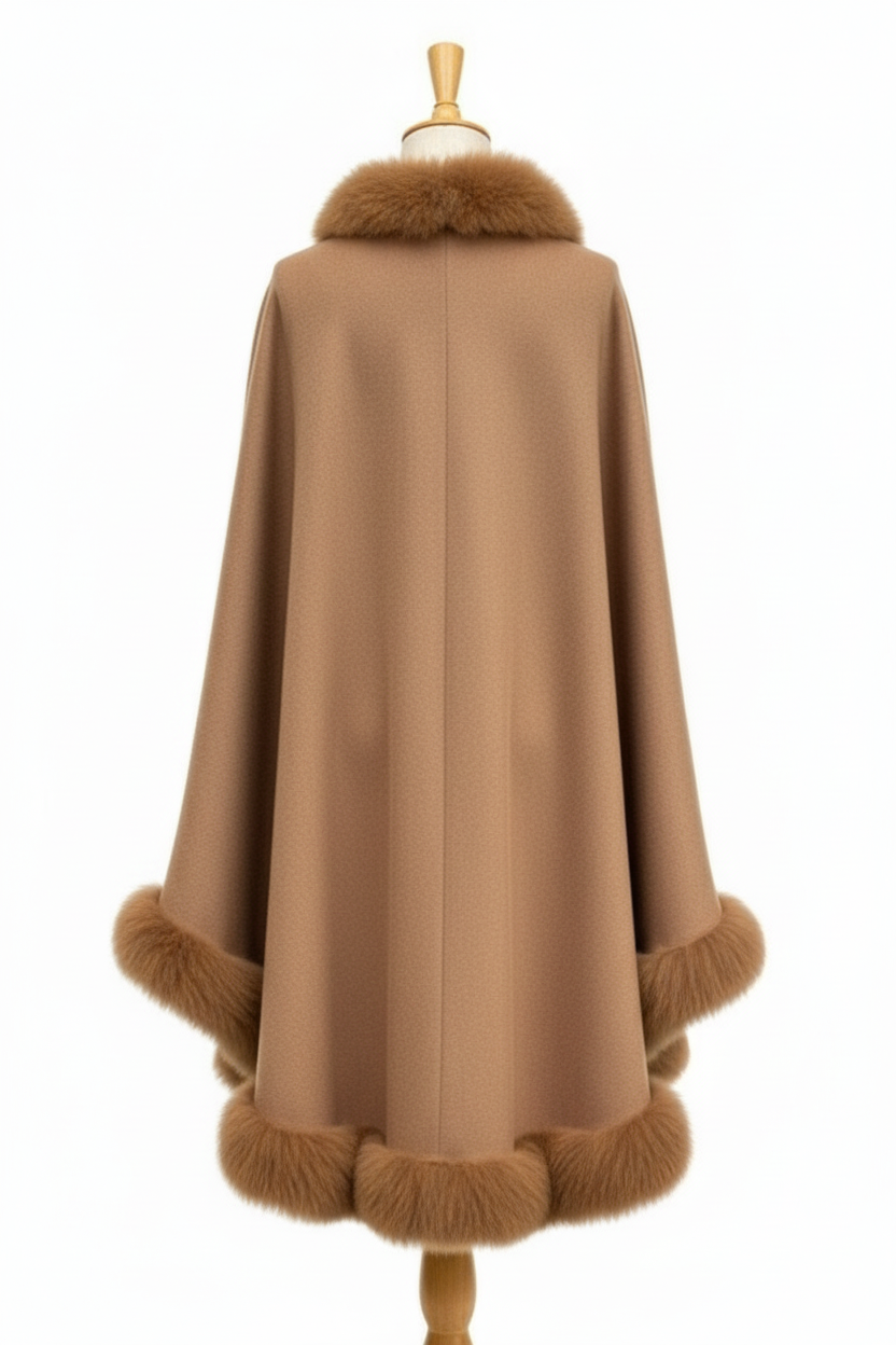 Royalty Fur Cape - Caramel