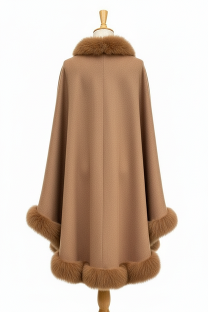 Royalty Fur Cape - Caramel