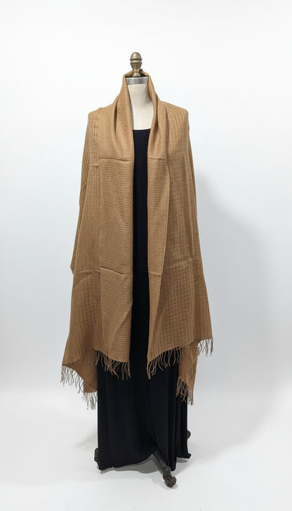 Giant Baby Alpaca Shawl-Caramel