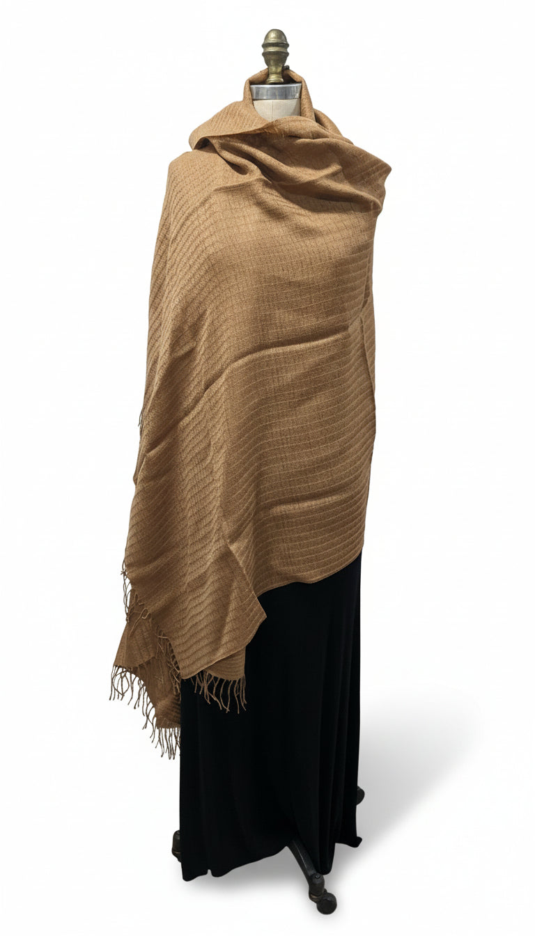 Giant Baby Alpaca Shawl-Caramel
