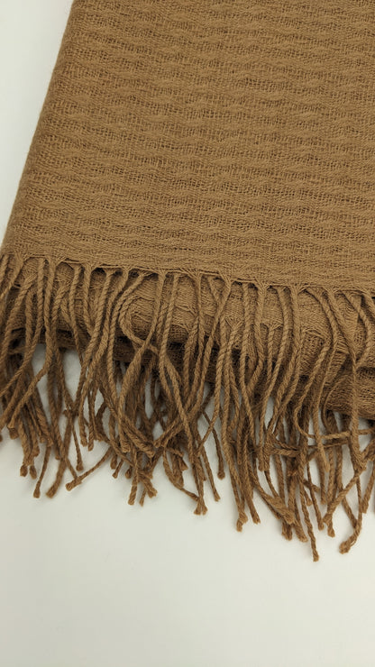 Giant Baby Alpaca Shawl-Caramel