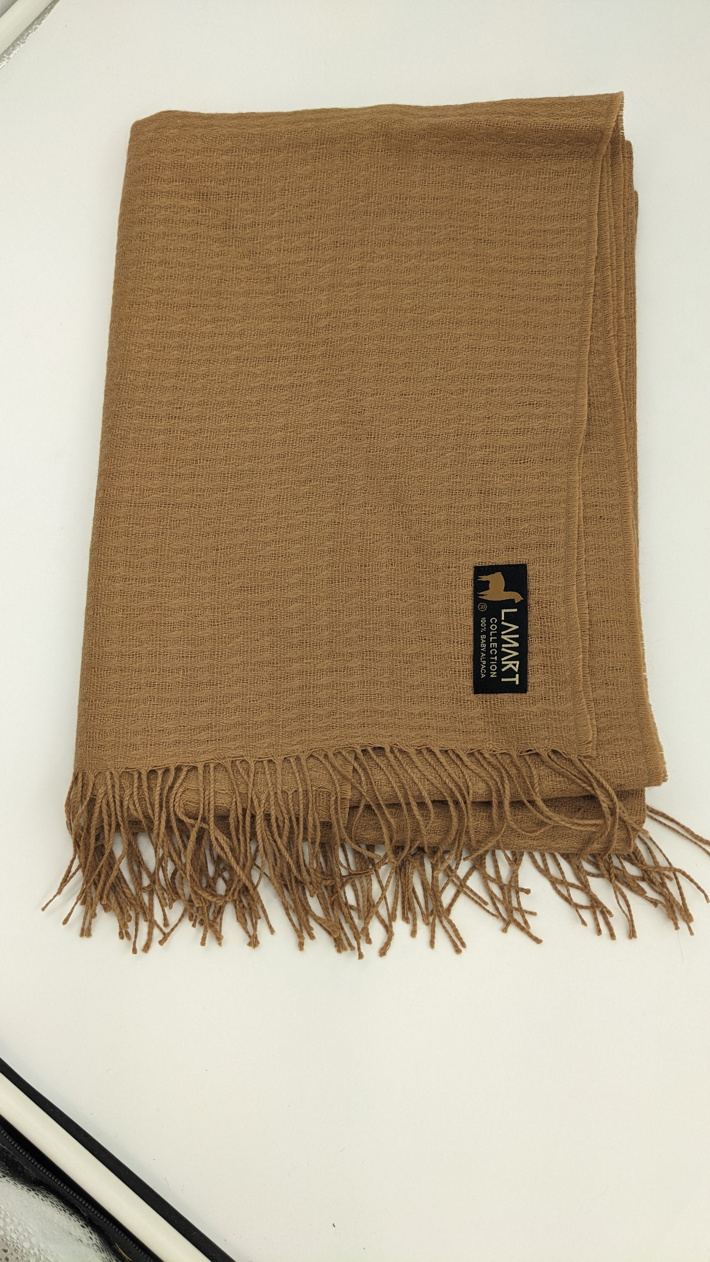 Giant Baby Alpaca Shawl-Caramel