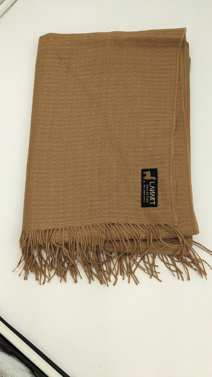 Giant Baby Alpaca Shawl-Caramel