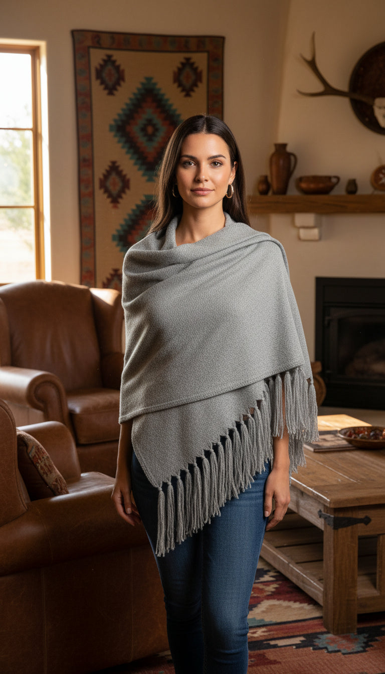 Gray Shawl - 100% Baby Alpaca