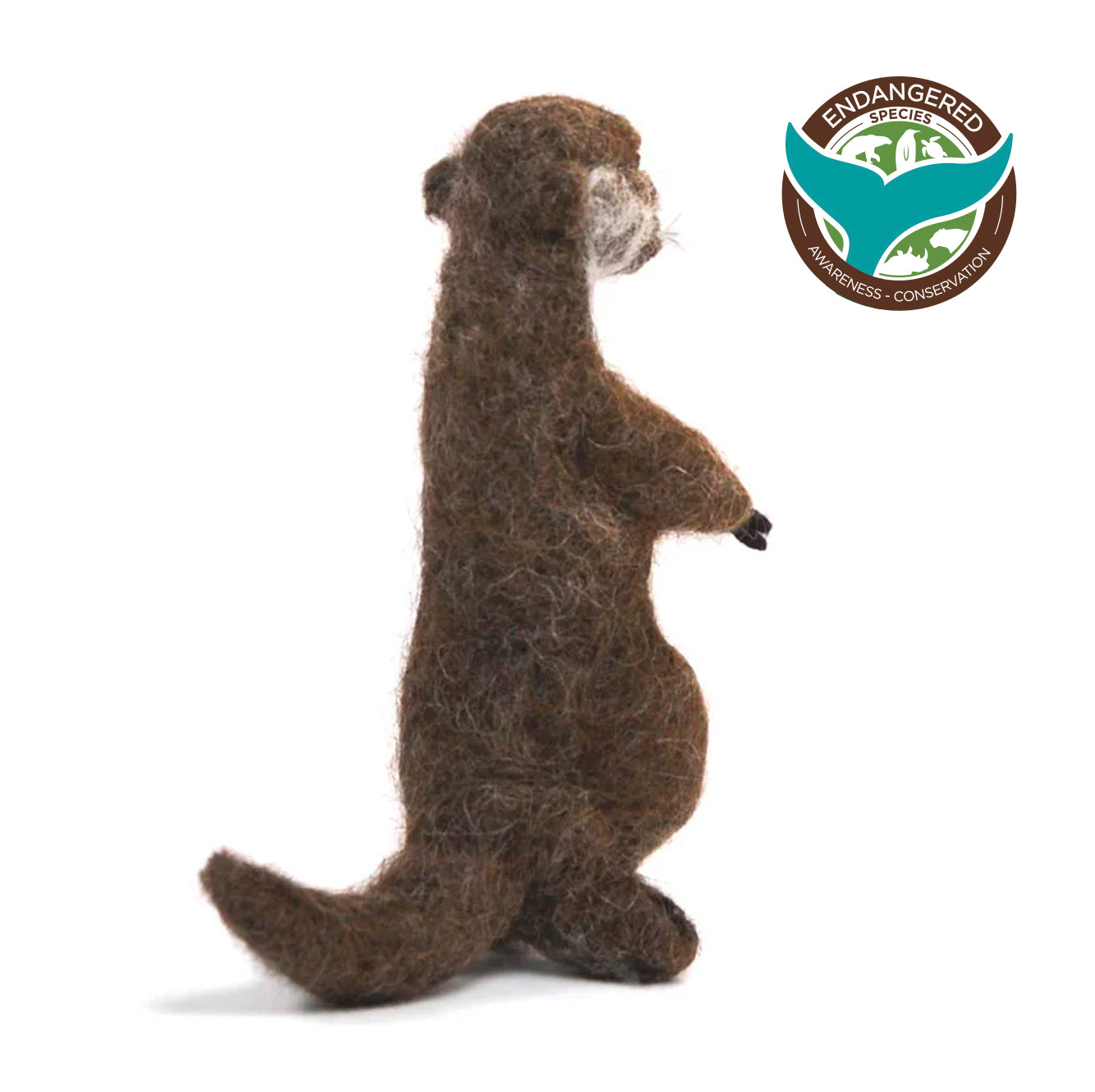 Otter standing: Wildlife Felted Alpaca Sculpture