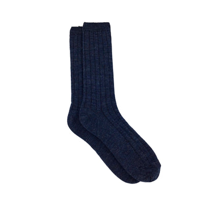 True Rib Dress Socks-Denim