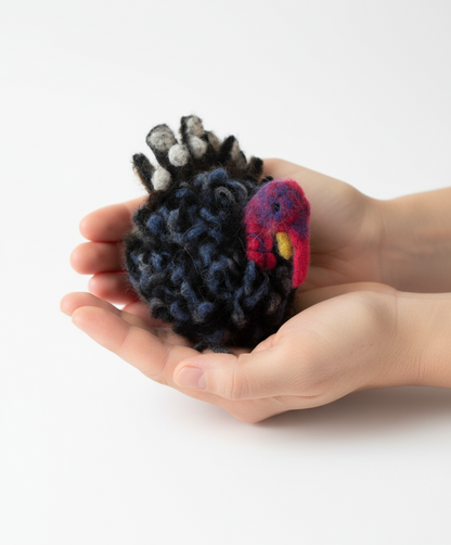 Handmade needle-felted alpaca fiber Turkey by Lanart
