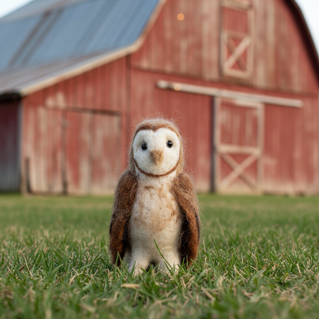 Needle felted barn owl by Lanart Alpaca