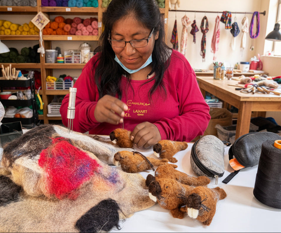 Walrus: Felted Alpaca Sculpture