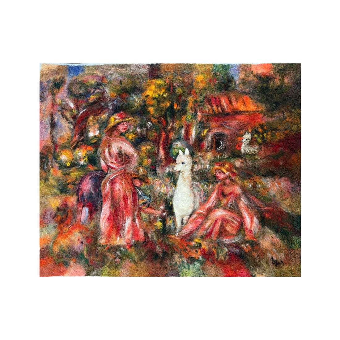 Women in the Field – Renoir Inspired Needle Felted Fiber Portrait
