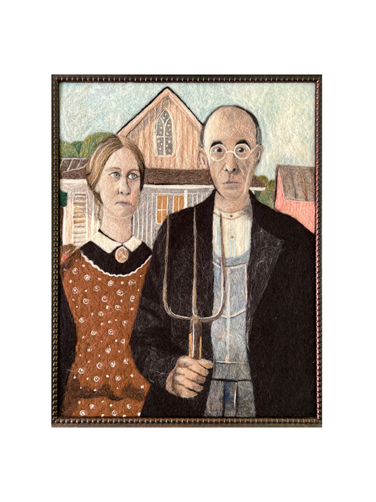 American Gothic Felted Portrait
