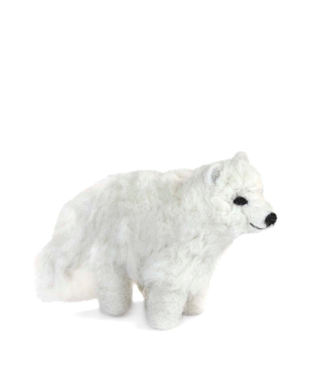 Arctic Fox: Wildlife Felted Alpaca Sculpture