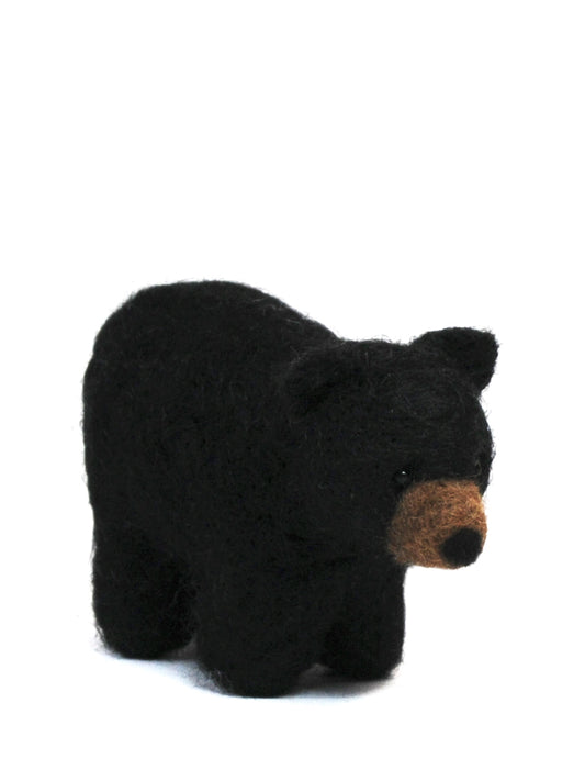 Black Bear: Wildlife Felted Alpaca Sculpture-3" tall
