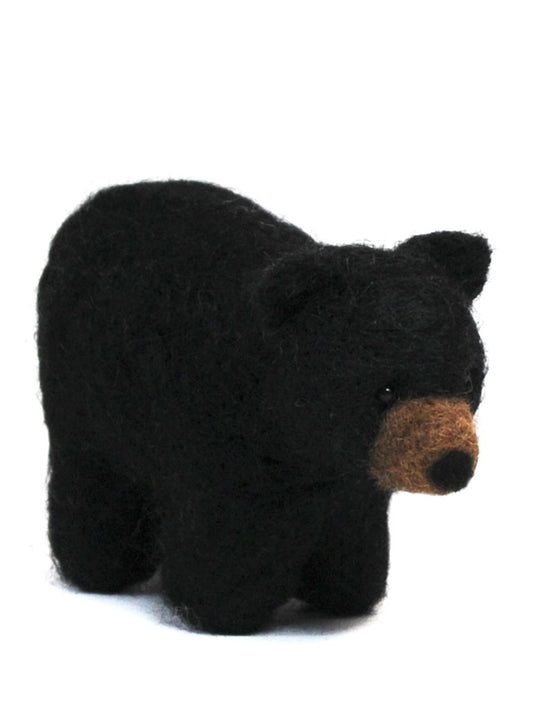 Black Bear: Wildlife Felted Alpaca Sculpture-5" tall