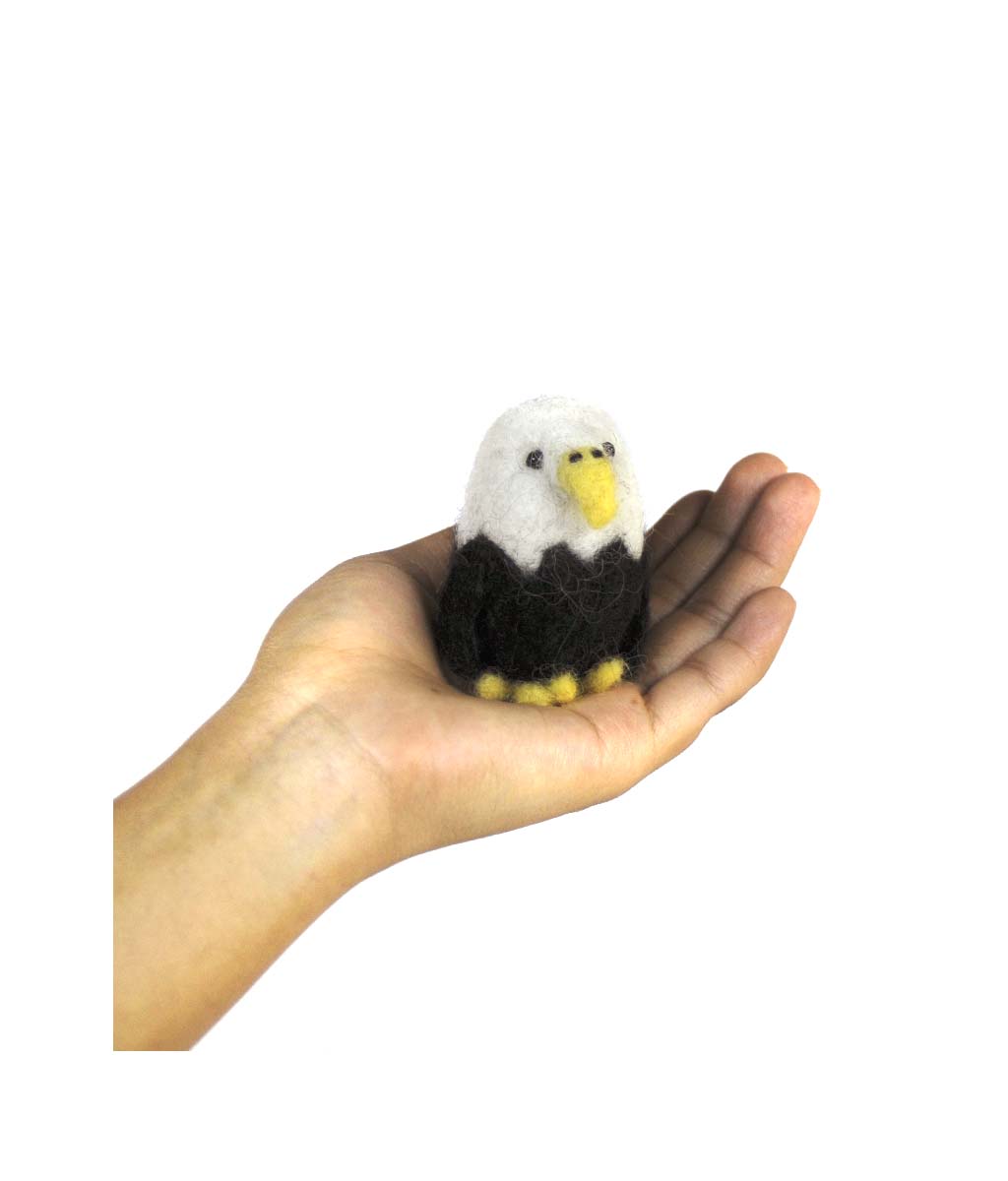 Botero Eagle: Felted Alpaca Sculpture