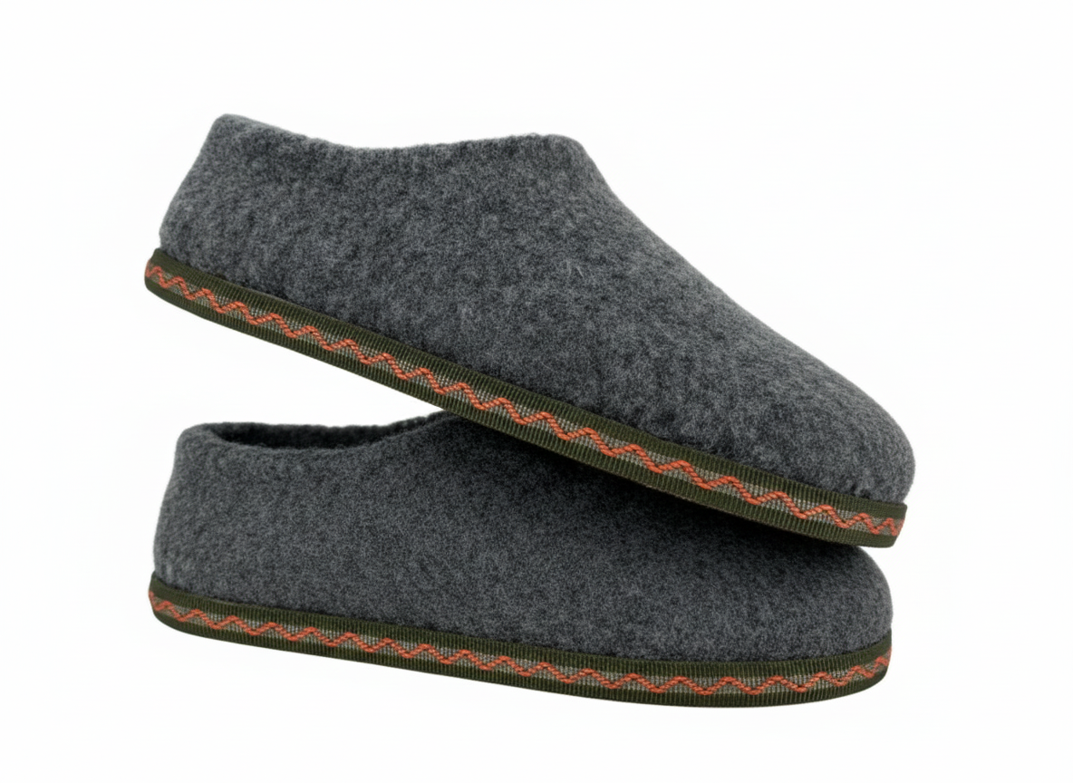 Boucle Slippers - Charcoal