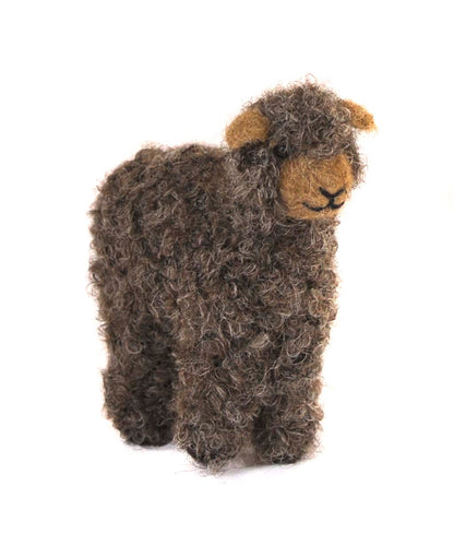 Boucle Lamb: Felted Alpaca Sculpture