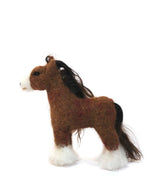 Handmade needle-felted alpaca Clydesdale by Lanart Alpaca.