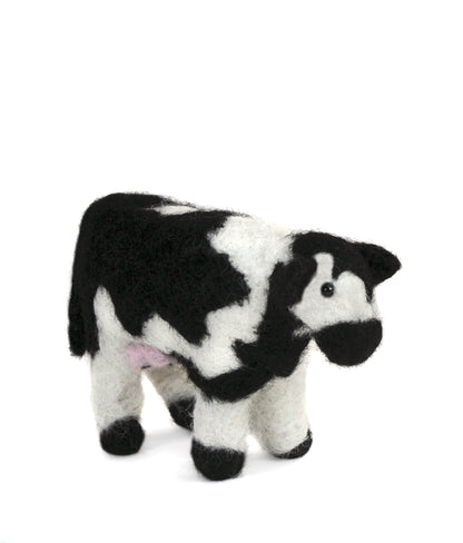 Cow: Felted Alpaca Sculpture