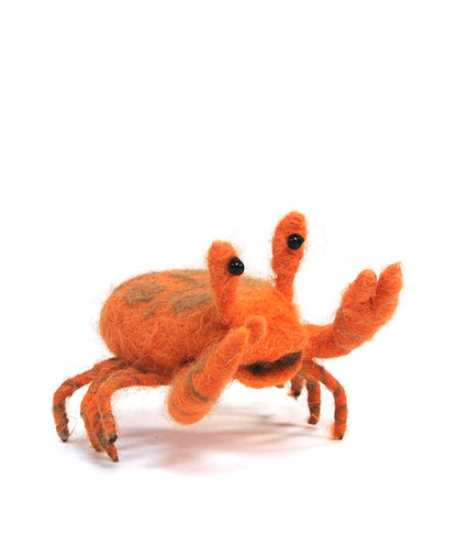 Crab: Felted Alpaca Sculpture