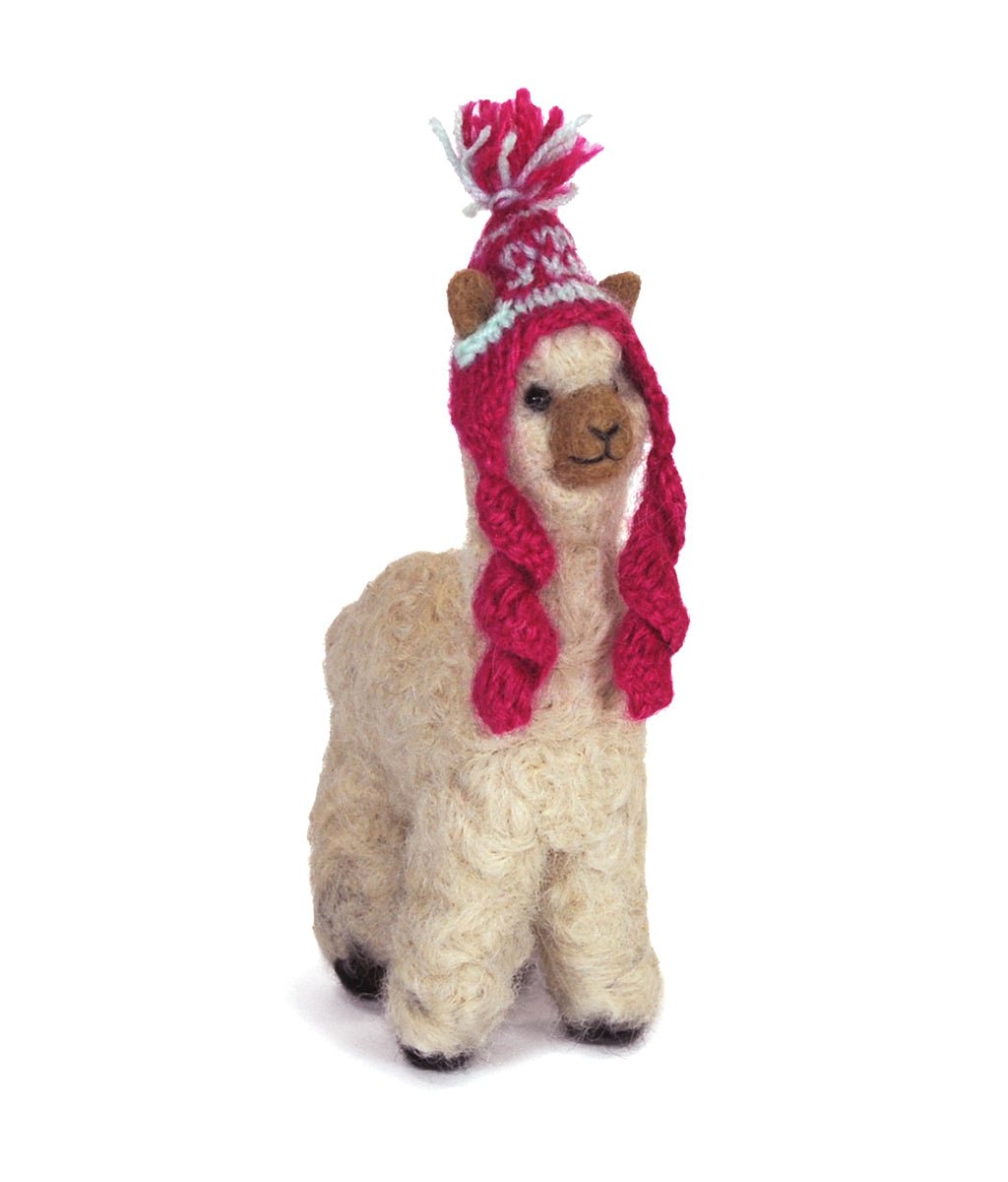 Lanart original felted alpaca figures in natural fawn