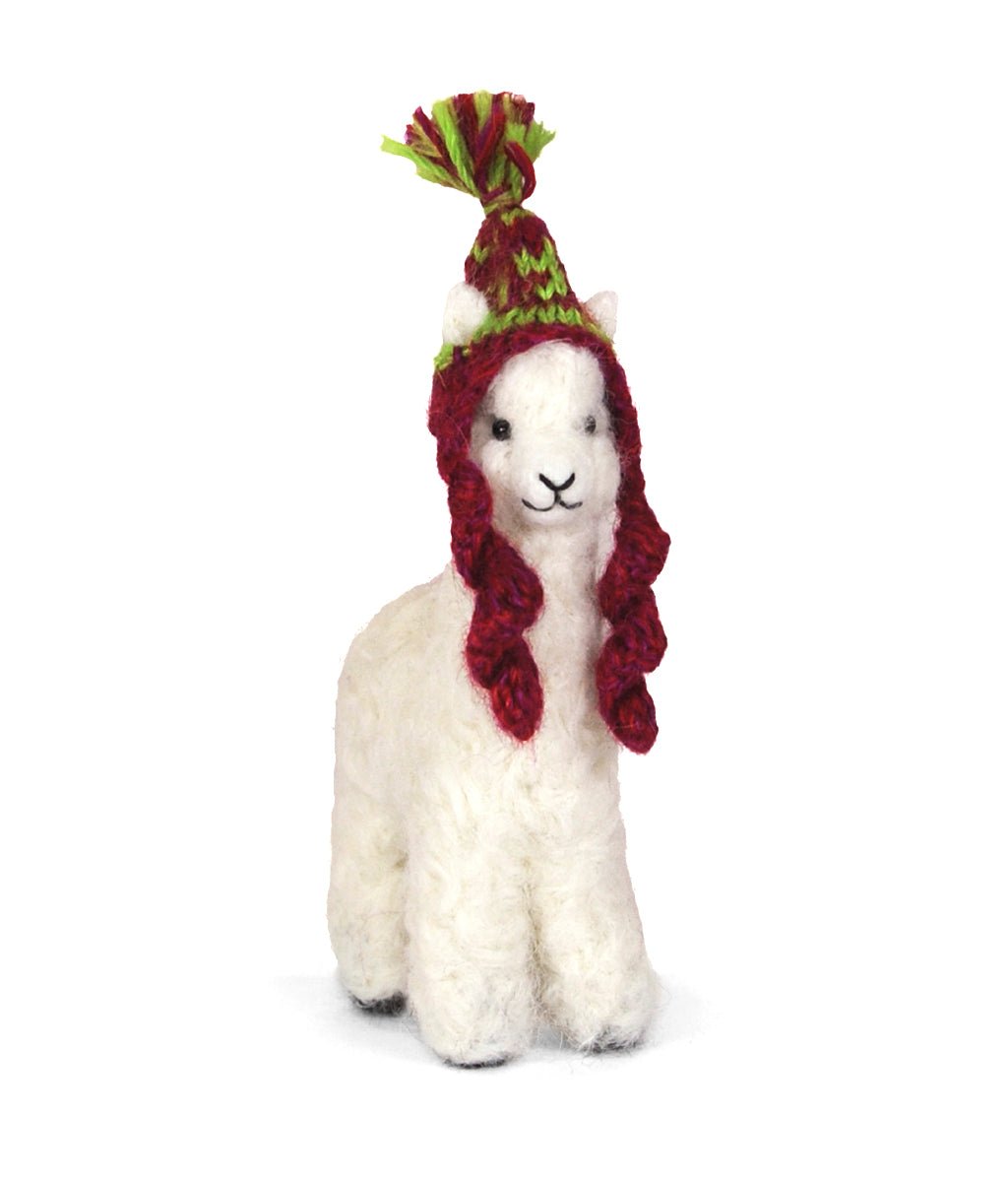Authentic alpaca fiber animal ornament made in Peru