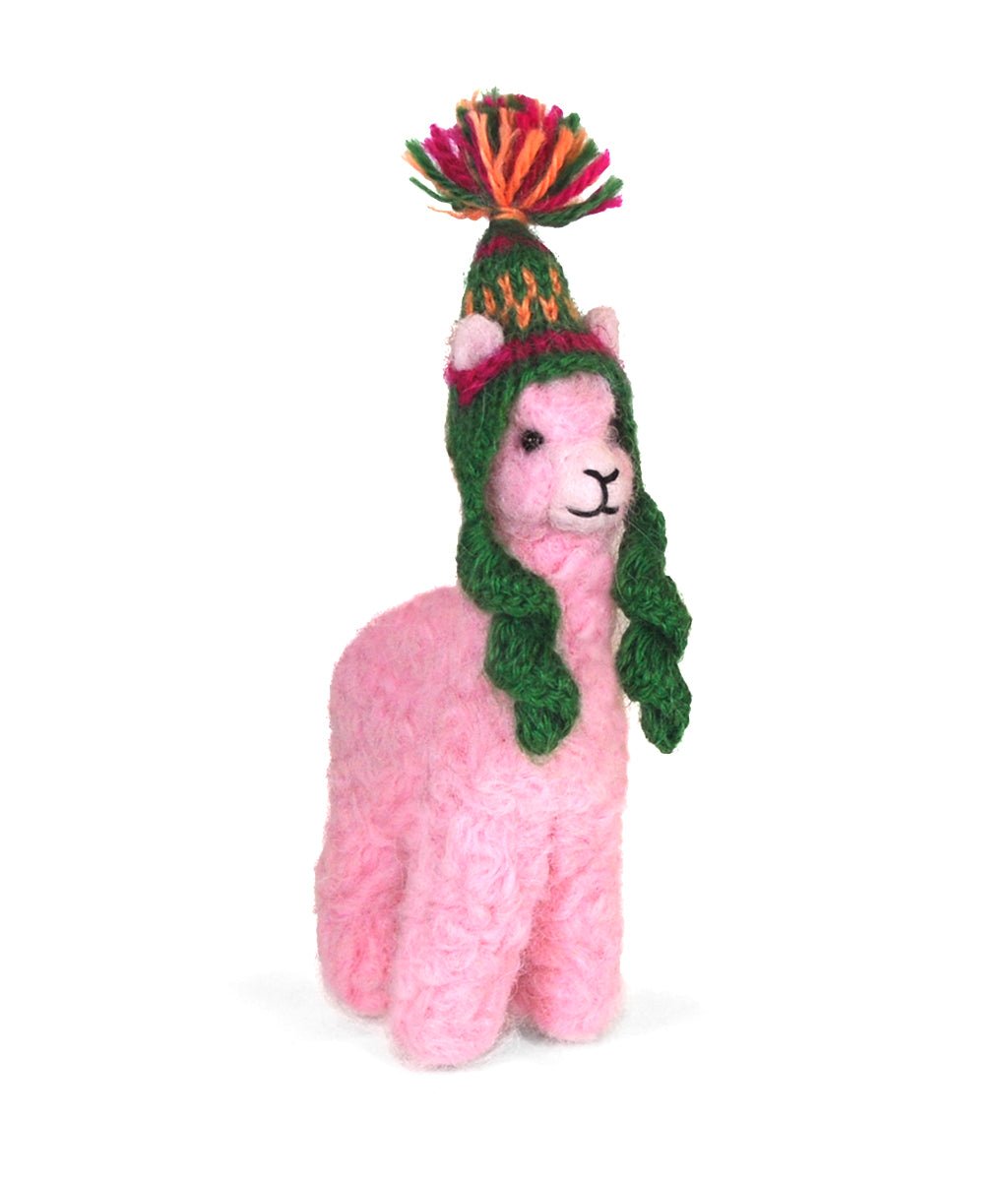 Authentic alpaca fiber animal ornament made in Peru