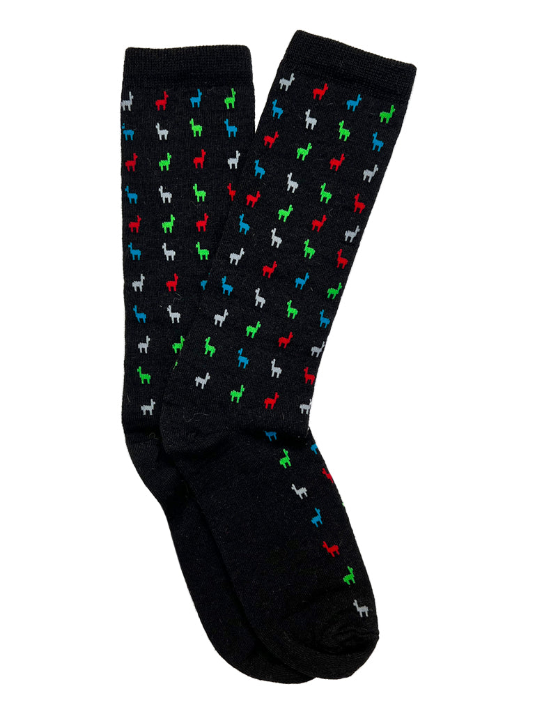 Dress: Colorful Logo Socks - Black
