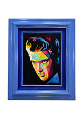 elvis-expression-lanart-original-portrait framed and ready to ship