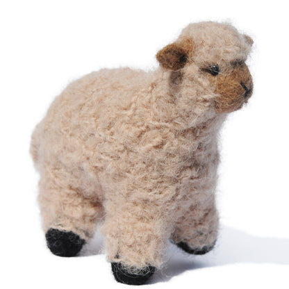 Boucle Lamb: Felted Alpaca Sculpture