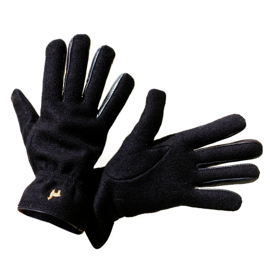Black Felted Dress Gloves: Baby Alpaca
