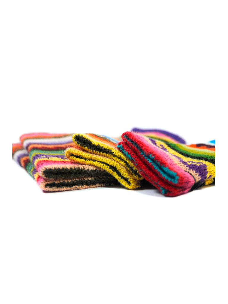 Fiesta Kids Hand Knit Alpaca Reversible Legwarmers