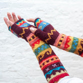 Carnival Fingerless Handwarmers - Lanart Alpaca