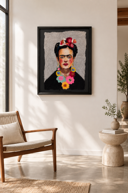 This piece of art of frida is excellent and ready to hang. An original lanart piece