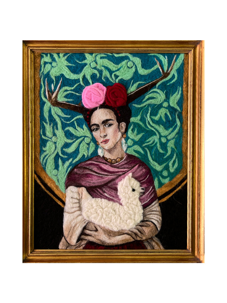 Frida Alpaca Felted Portrait