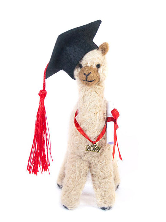 Graduation Alpaca Fiber Sculpture