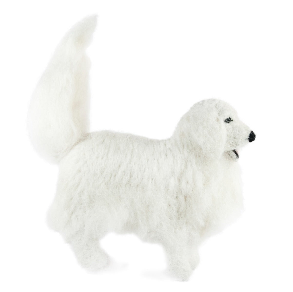 Great Pyrenees Dog Alpaca Fiber Sculpture Pure White