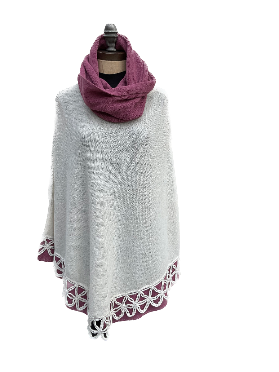 Beautiful Detailed Poncho - Pearl &amp; Rose