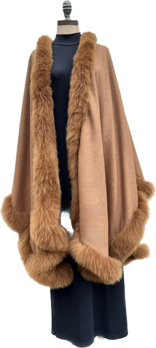 Royalty Fur Cape - Caramel