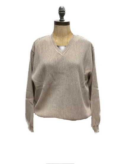 Classic V Neck Alpaca Wool Sweater